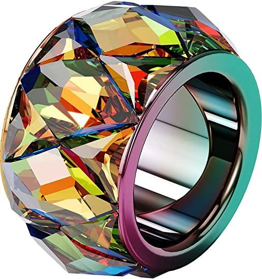 Amazon.com: Large Rectangle Crystal Ring in Black Diamond - Unisex  Adjustable Band : Handmade Products